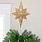 Lighted Frosted Clear and Gold Scroll Star of Bethlehem Christmas Tree Topper - 11" - Clear Lights